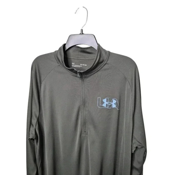 Under Armour Mens ¼ Zip Loose Long Sleeve Training Top Heatgear Medium Olive XL - Picture 4 of 13